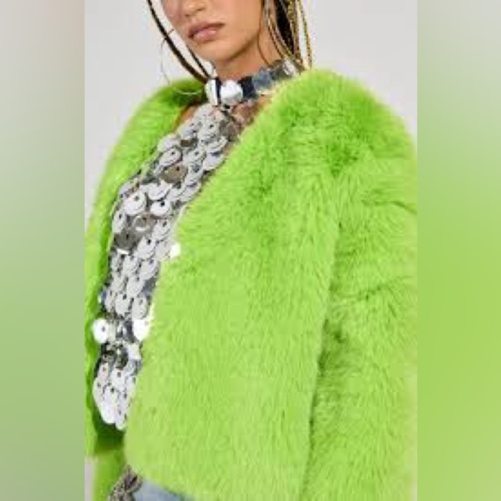 Lime Green Fur Coat